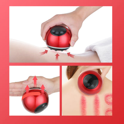 Smart Electric Cupping & Gua Sha Massager with Red Light Therapy & Magnetic Stones - 5 Levels, Rechargeable(red) Tristar Online