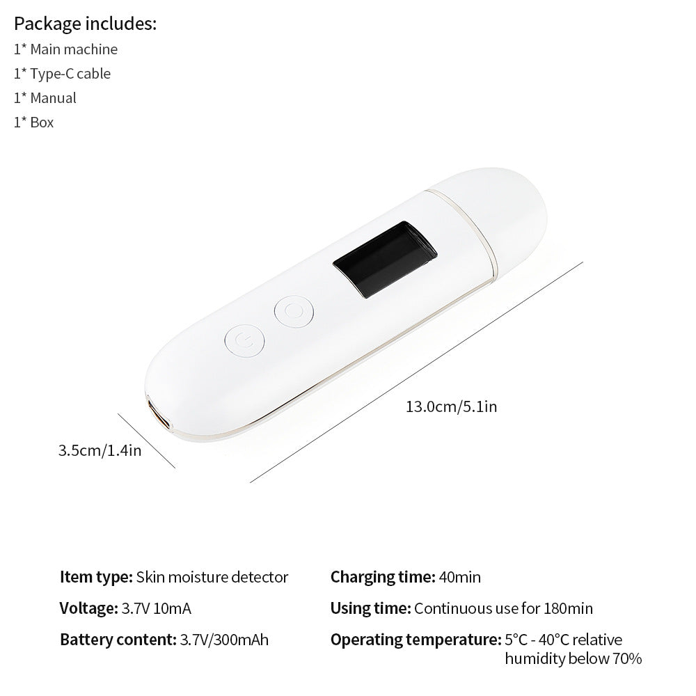 Smart Skin Analyzer with Multi-Function Detection - Measures Hydration, Oil, Elasticity, Skin Age & Fluorescent Agent Test(White) Tristar Online