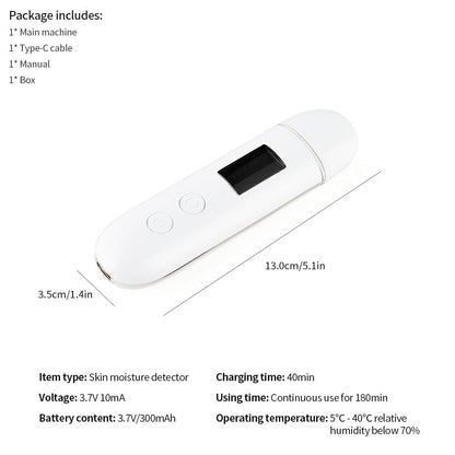 Smart Skin Analyzer with Multi-Function Detection - Measures Hydration, Oil, Elasticity, Skin Age & Fluorescent Agent Test(White) Tristar Online