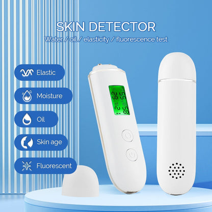 Smart Skin Analyzer with Multi-Function Detection - Measures Hydration, Oil, Elasticity, Skin Age & Fluorescent Agent Test(White) Tristar Online
