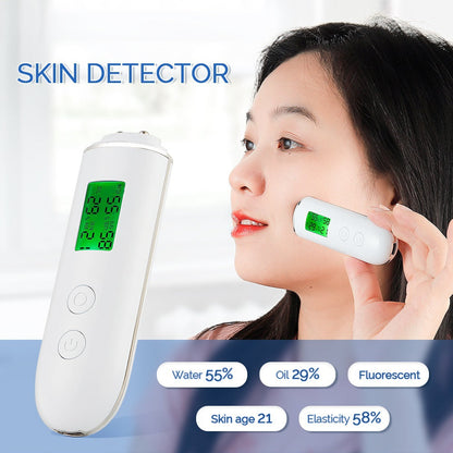 Smart Skin Analyzer with Multi-Function Detection - Measures Hydration, Oil, Elasticity, Skin Age & Fluorescent Agent Test(White) Tristar Online