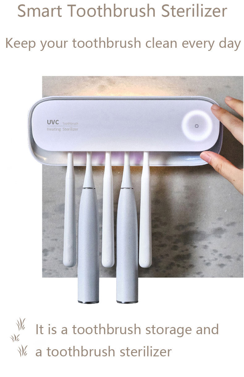 Smart UVC Toothbrush Sterilizer & Holder with Heat Drying, Radar Sensor Night Light(white) Tristar Online