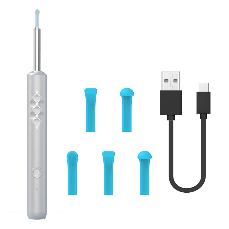 Smart Visual Ear Cleaner with HD WiFi Camera - Gentle Silicone Tips, USB-C Rechargeable Otoscope for Safe Ear Wax Removal(White low-level version) Tristar Online