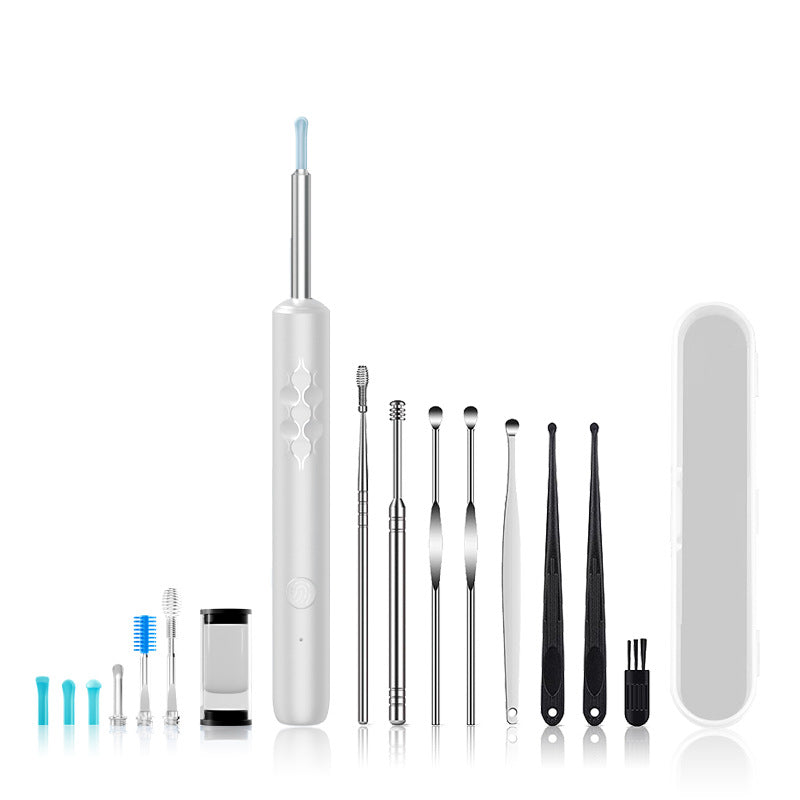 Smart Visual Ear Cleaner with HD WiFi Camera - Gentle Silicone Tips, USB-C Rechargeable Otoscope for Safe Ear Wax Removal(White Premium Edition) Tristar Online