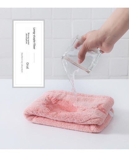 Soft Microfibre Hair Drying Towel Wrap - Super Absorbent Coral Fleece Turban with Secure Button - Quick Dry Bath Head Cap for Wet Hair & Spa - Light gray Tristar Online
