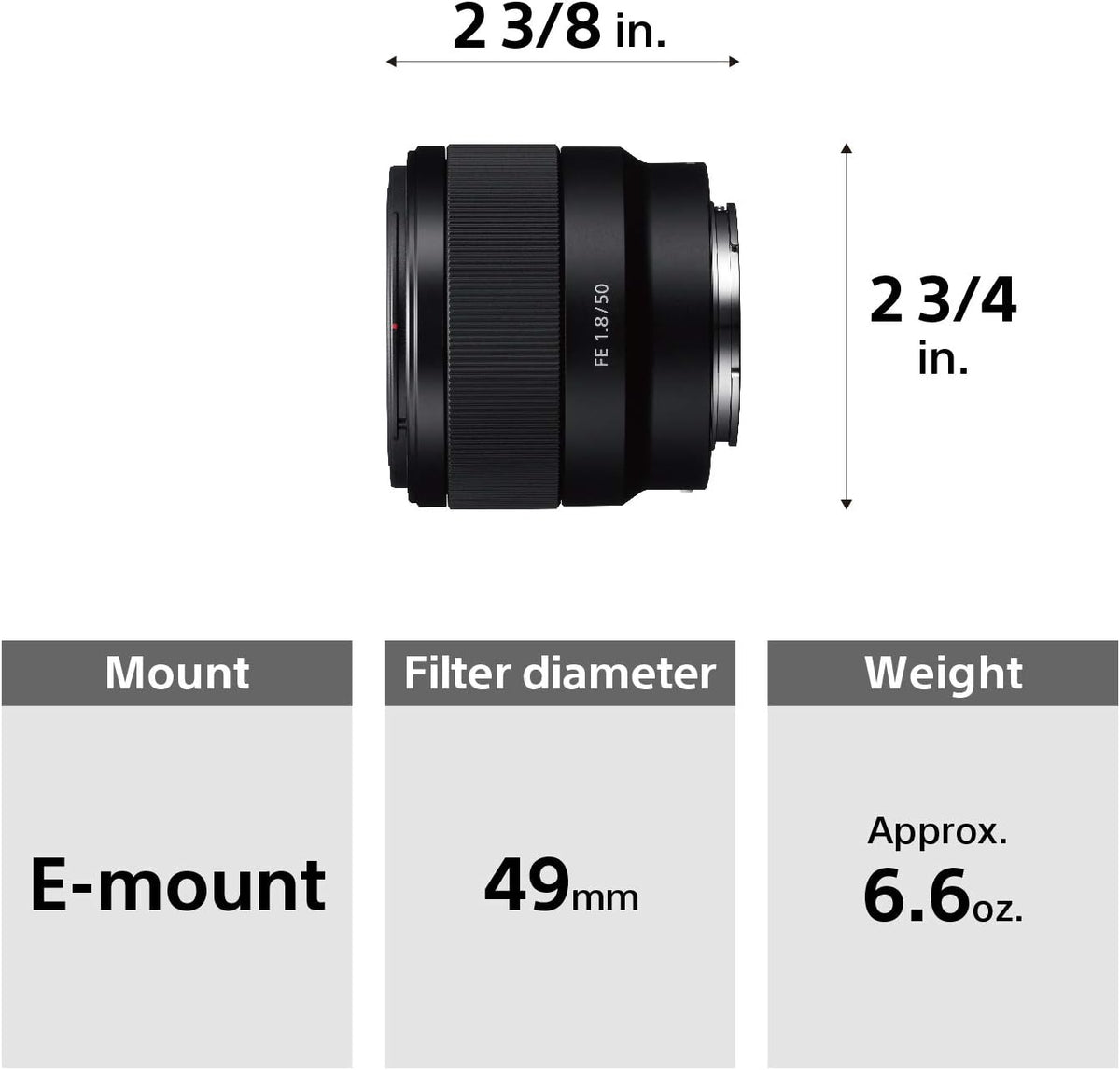 Sony E 50mm F1.8 OSS (SEL50F18/B) (Black) SONY