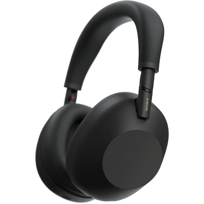Front view of Sony WH-1000XM6 Premium Noise Cancelling Over-Ear Headphones in Black on a white background, showing both earcups and headband.