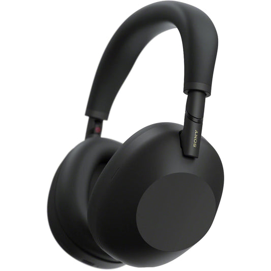 Front view of Sony WH-1000XM6 Premium Noise Cancelling Over-Ear Headphones in Black on a white background, showing both earcups and headband.