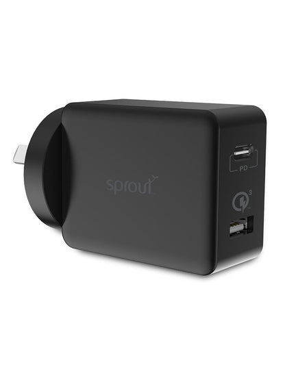 Sprout Dual Port Power Supply QC3.0 – Fast Charging, Dual USB Ports, Compact Design SPROUT