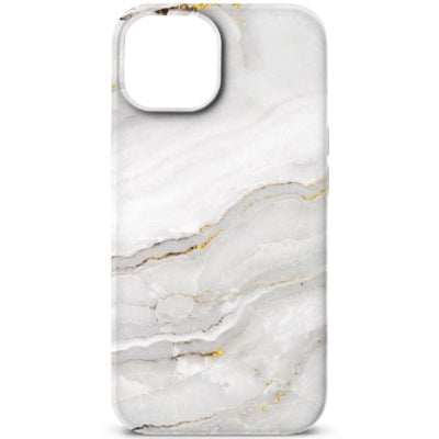 Sprout Case for iPhone 14 - White Marble Design with Gold Accents