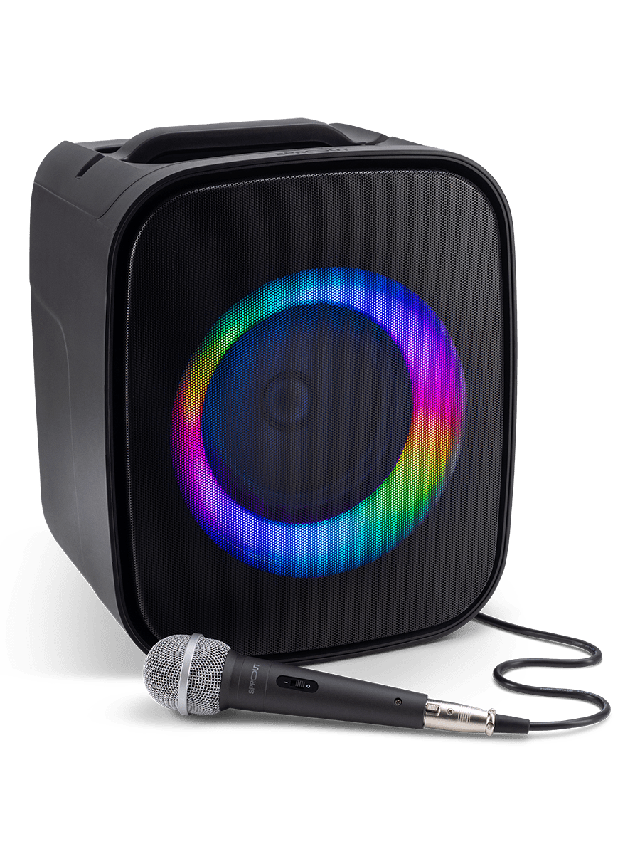 Sprout Soundloop Party Speaker - 60W RMS, LED Light Effects, Microphone & Guitar Inputs - Black (Copy) Sprout