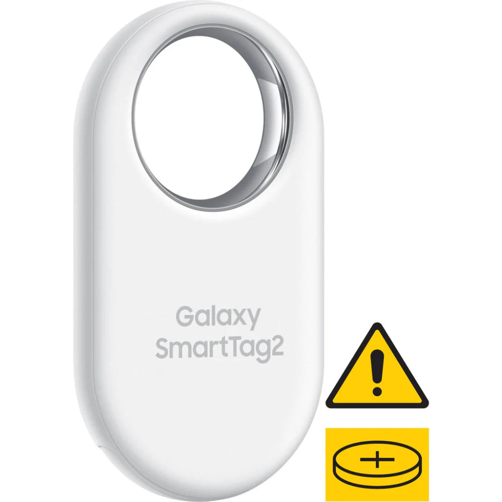 Samsung SmartTag2 White displayed flat highlighting slim profile
