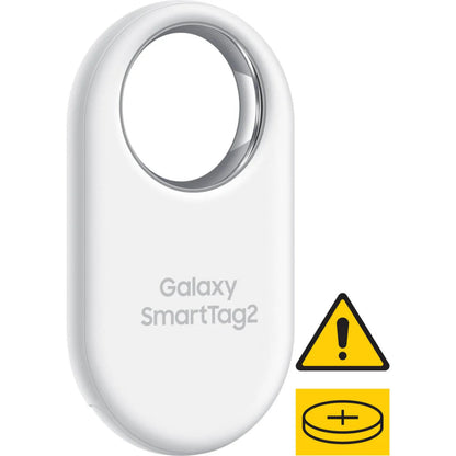 Samsung SmartTag2 White displayed flat highlighting slim profile
