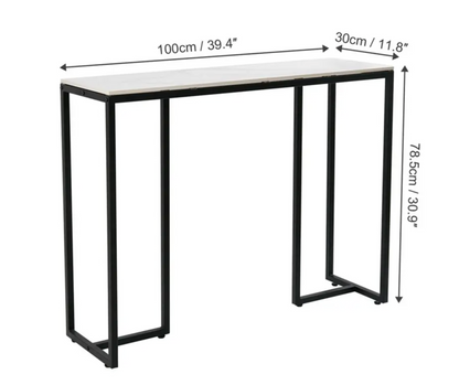 Interior Ave - Stone Marble Console - Marble & Black
