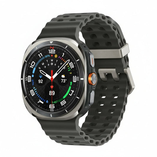 Samsung Galaxy Watch Ultra L705 47mm LTE Titanium Silver front view showing circular AMOLED display and titanium case​


