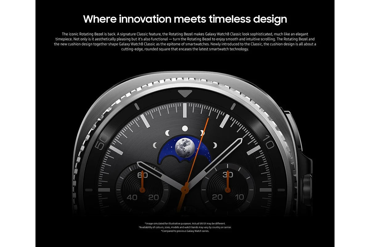 Galaxy Watch8 Classic 46mm Black displaying sleep tracking summary and sleep score

