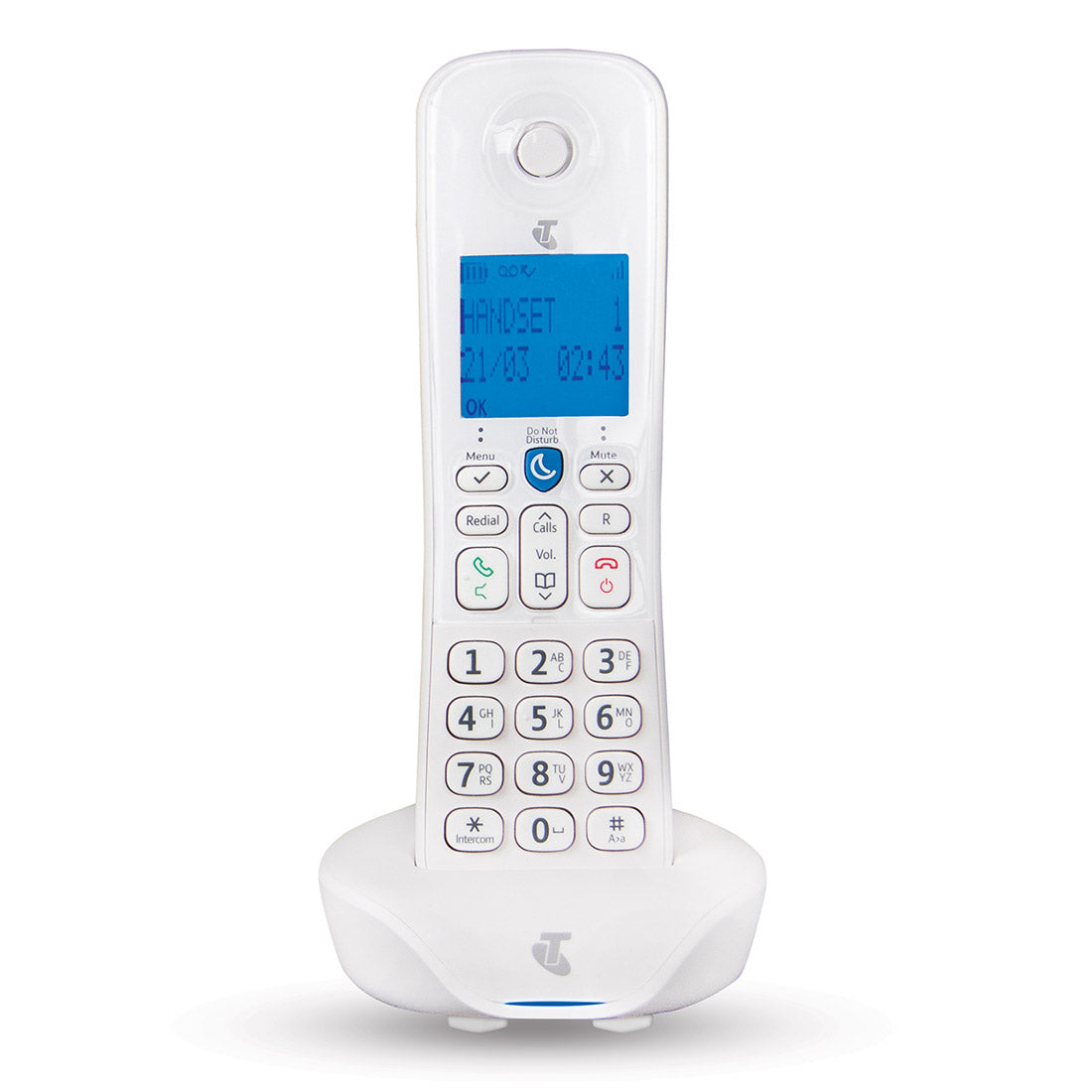 Telstra Easy Control Cordless Phone - White - Pristine Refurbished Telstra