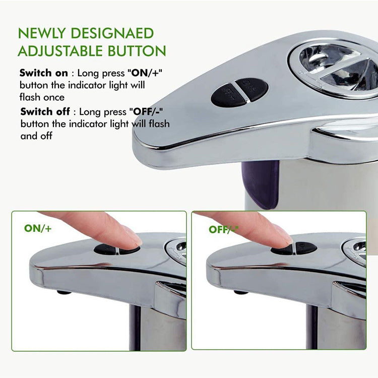 Touchless Automatic Soap Dispenser - Stainless Steel, Adjustable Volume, Infrared Sensor for Kitchen & Bathroom(Silver) Tristar Online