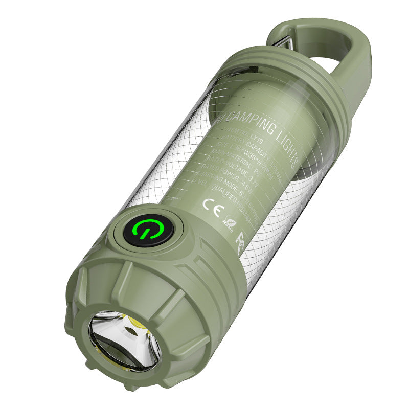 Tri-Color Portable Camping Lantern & Flashlight - Rechargeable, 360°Ambient Light & Hook Design(green) Tristar Online