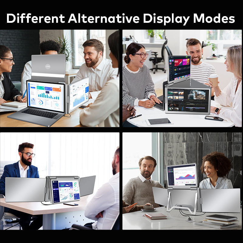 Trion 15.6" FHD Portable Monitor Quad Screen Triple Display Screen Extender for Laptops (Win10+, Mac M1/M2/M3) (AU Warranty) Trion