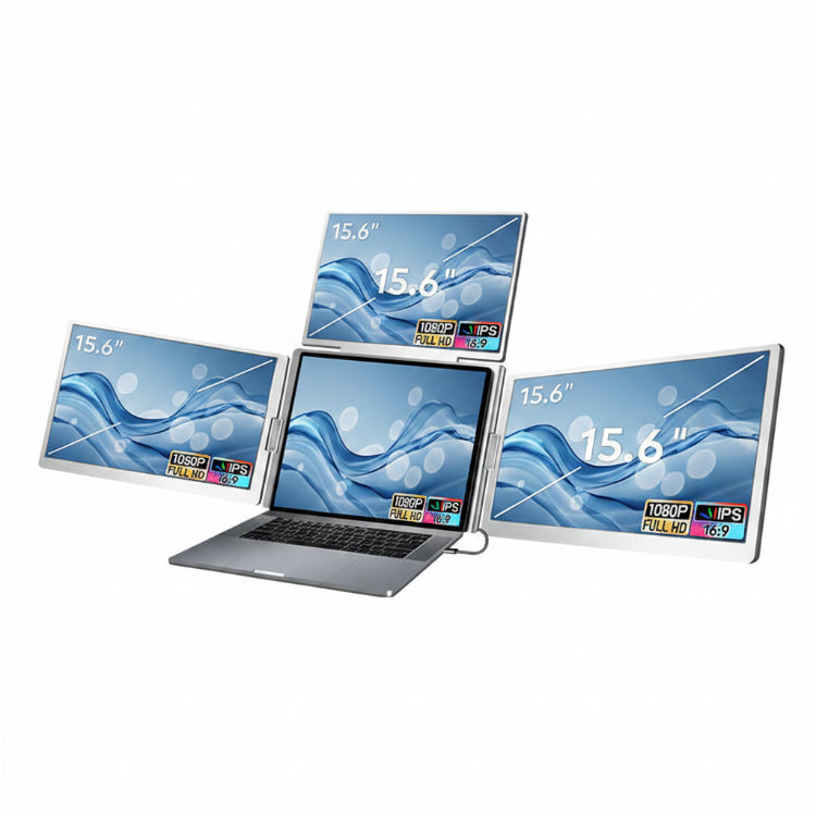 Trion 15.6" FHD Portable Monitor Quad Screen Triple Display Screen Extender for Laptops (Win10+, Mac M1/M2/M3) (AU Warranty)