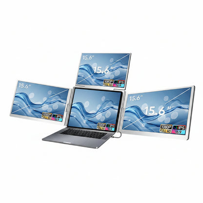 Trion 15.6" FHD Portable Monitor Quad Screen Triple Display Screen Extender for Laptops (Win10+, Mac M1/M2/M3) (AU Warranty)