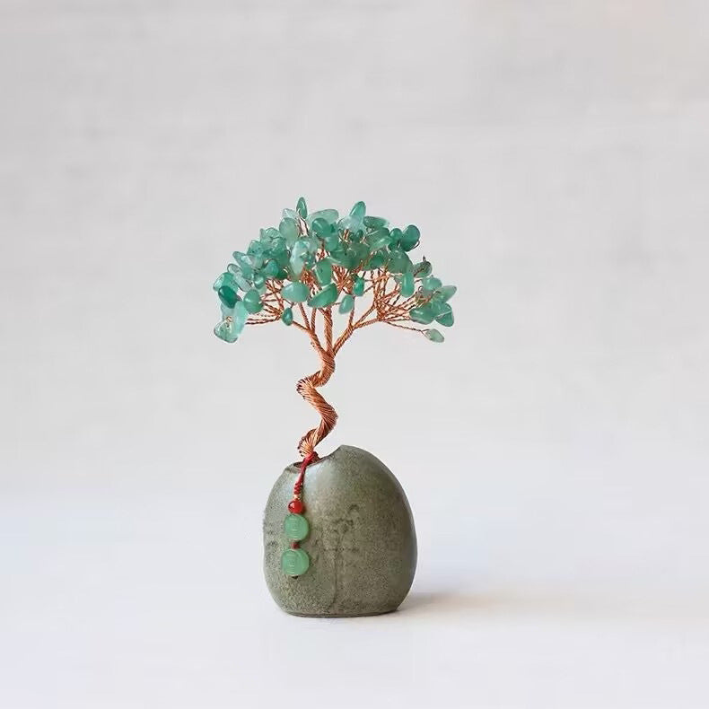 Tungling Jade Natural Crystal Wealth Tree - 12cm Feng Shui Decor, Elegant Office Desk Ornament Tristar Online