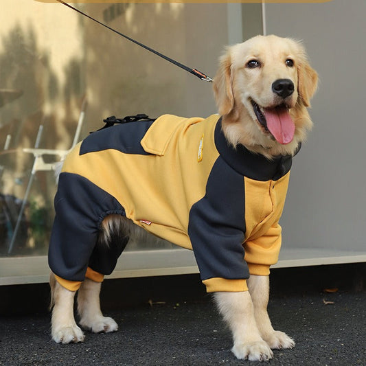 Turmeric Sporty Dog Onesie with Back Zipper & Pockets - For Medium/Large Dogs (Size : 4XL) Tristar Online