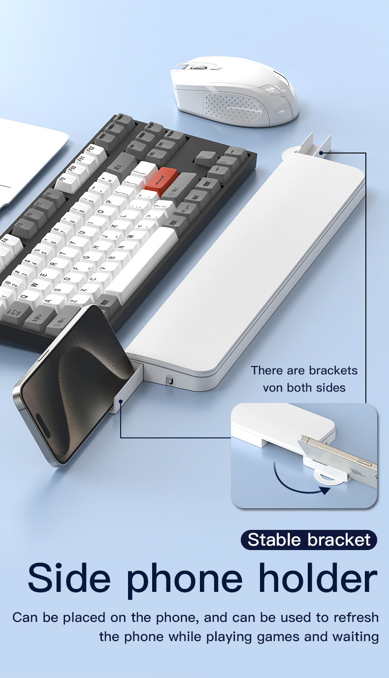 Two Multi-functional Keyboard Cleaning Kit & Ergonomic Wrist Rest with Integrated Storage(White) Tristar Online
