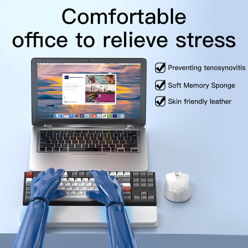 Two Multi-functional Keyboard Cleaning Kit & Ergonomic Wrist Rest with Integrated Storage(White) Tristar Online