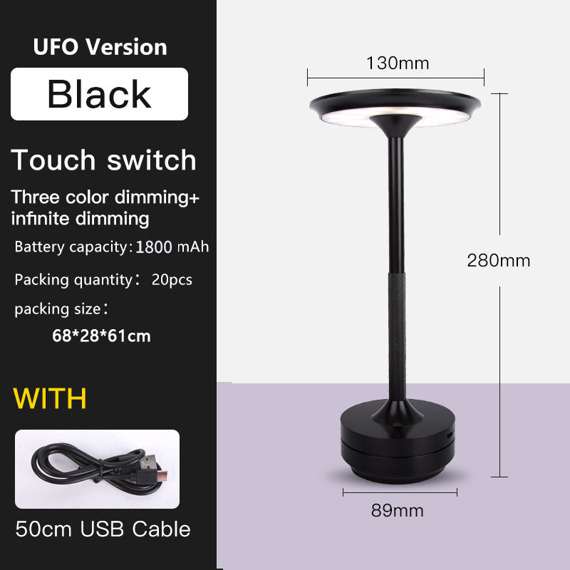 UFO Version LED Desk Lamp - Black Touch Switch with Dimming and USB Cable Tristar Online