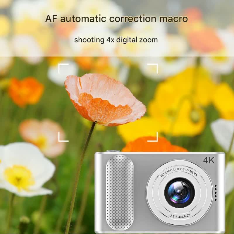 Ultra HD 4K Dual Lens Digital Camera - 44MP, 4X Zoom, 2.4" Screen, Complete with 64GB Card (pink) Tristar Online