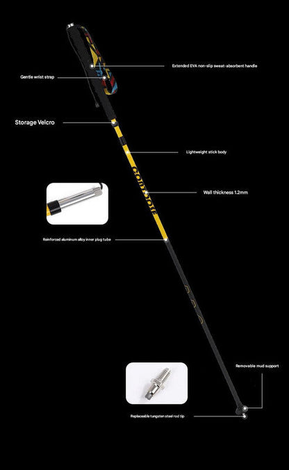 Ultralight Carbon Fiber Foldable Trail Running & Hiking Pole(blue  Recommended height range 175-185cm) Tristar Online