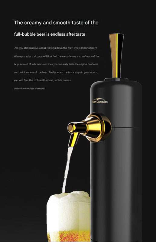 Ultrasonic Beer Foam Creator & Dispenser - Portable Tap for Canned & Bottled Beer with Cooling System(black) Tristar Online