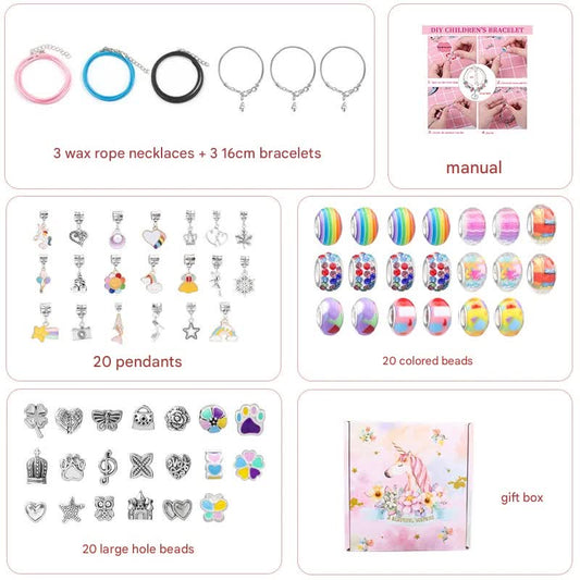 Unicorn DIY Beaded Bracelet Kit for Kids - Colorful Crystal Beads and Charms Jewelry Set with Gift Box Tristar Online