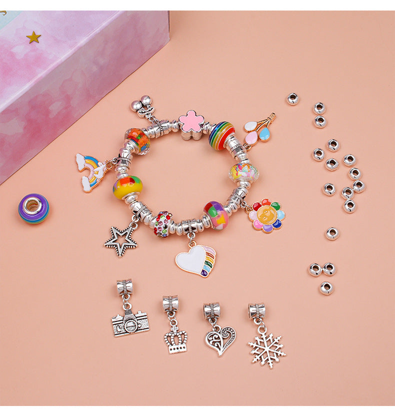 Unicorn DIY Beaded Bracelet Kit for Kids - Pink Crystal Beads and Charms Jewelry Set with Gift Box Tristar Online