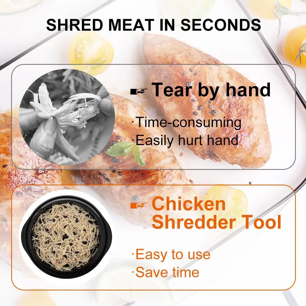 Upgraded Meat Shredder Tool - Rotating Chicken & Pork Puller with Anti-Slip Base & Ergonomic Grips(red) Tristar Online