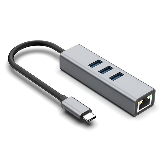 USB C to Ethernet Adapter with 1000Mbps Gigabit RJ45 and 3xUSB 3.0 Ports Tristar Online