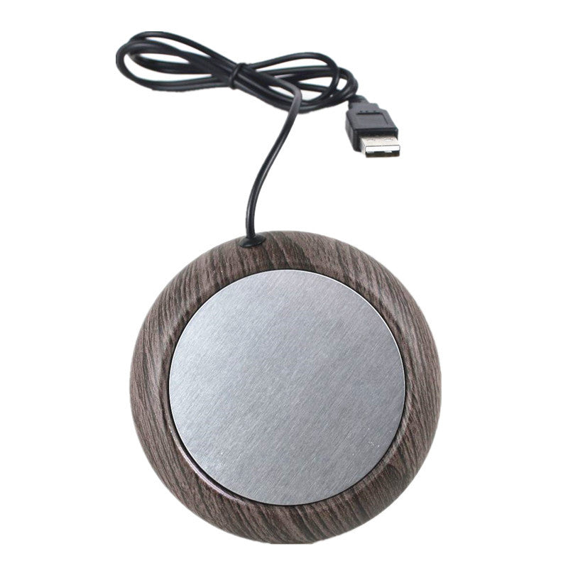 USB Cup Warmer - Dark Wood Grain Electric Beverage Warmer for Desk, Office and Home Tristar Online