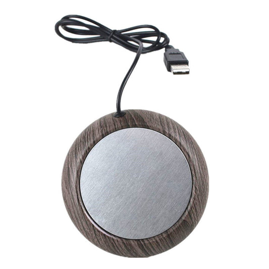 USB Cup Warmer - Dark Wood Grain Electric Beverage Warmer for Desk, Office and Home Tristar Online