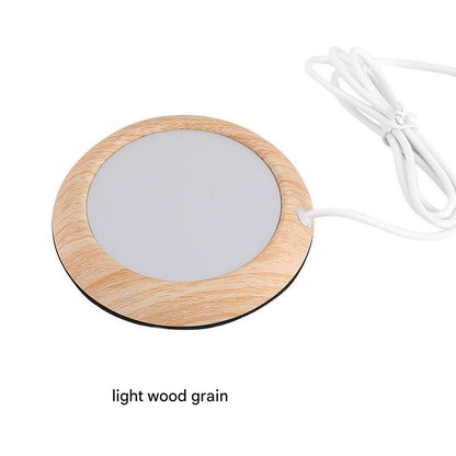 USB Cup Warmer - Wood Grain Electric Beverage Heater for Desk Office Home Tristar Online