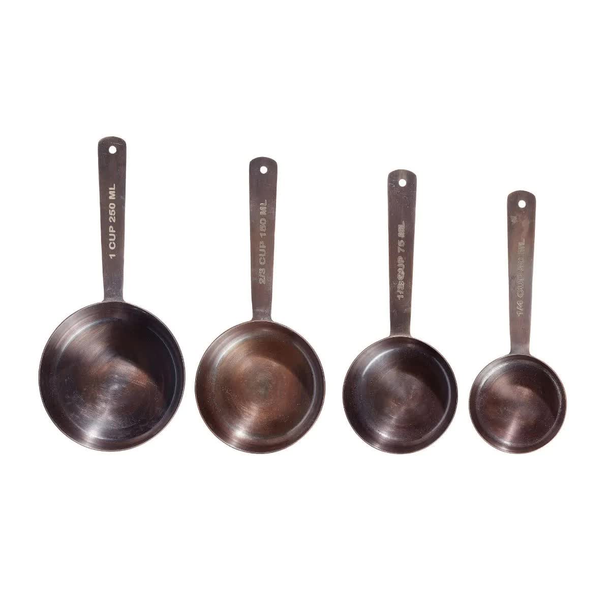 Vintage Elegance: Antique Copper Stainless Steel Measuring Cup Set Tristar Online