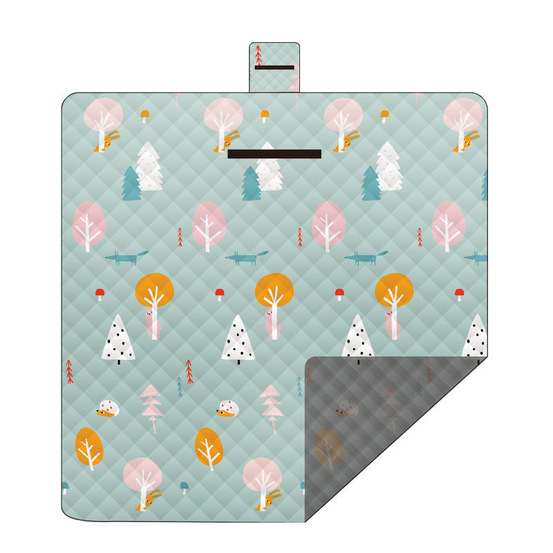 Waterproof Foldable Picnic Blanket with Green Mood Print - 200x200cm Tristar Online