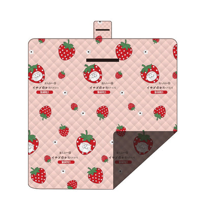 Waterproof Foldable Picnic Blanket with strawberry Print - 200x200cm Tristar Online