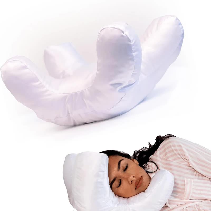 White Beauty Sleep Pillow - Contoured Memory Foam Pillow for Face & Neck Support Tristar Online