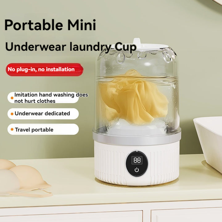White Portable Mini Washing Machine - Rechargeable USB-C Electric Washer for Travel, Delicates & Socks Tristar Online