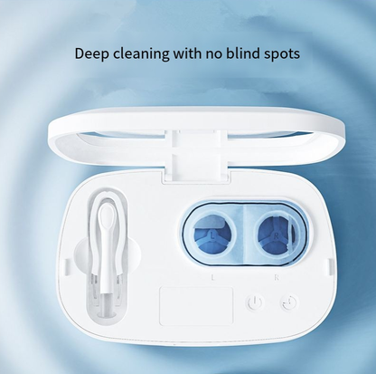 White powder gradient  Ultrasonic Contact Lens Cleaner Machine Automatic Washer Case with UV Light LED Display 4 Timer Modes Type-C Rechargeable Portable for Travel Tristar Online
