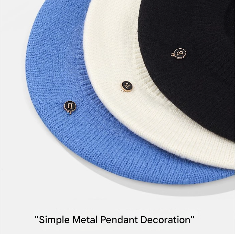 White Vintage Inspired Knitted Beret - Stretchy & Comfortable Wool Blend Cap Tristar Online