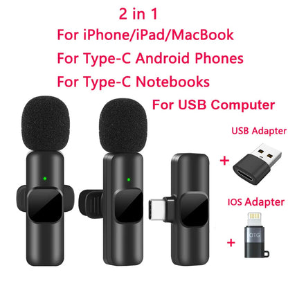 Wireless Lavalier Microphone for iPhone Android Live Recording Tristar Online