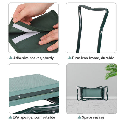 XXL Garden Kneeler Seat Stool with Pocket, 150kg Load Tristar Online